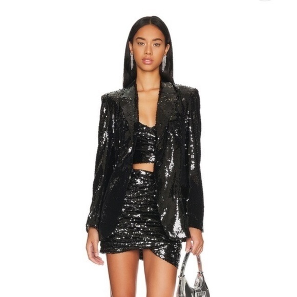 NWT Ronny Kobo Black Sequin Betty Skirt - Picture 9 of 10